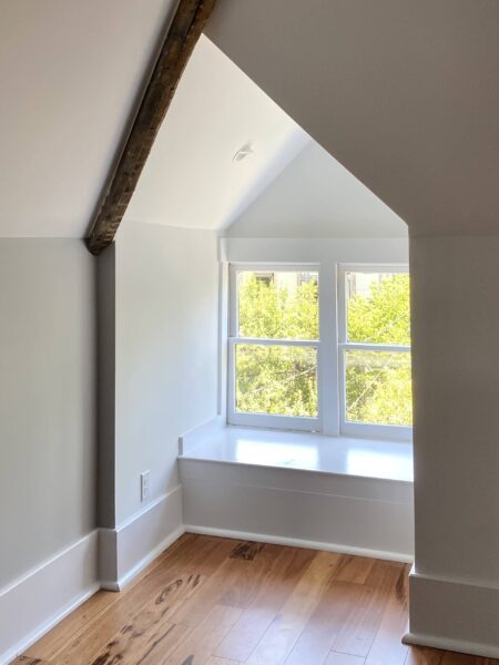 Madison Place Attic Renovation double window with window seat