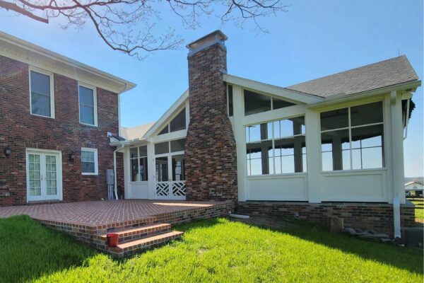Stamping Ground exterior view of screen porch